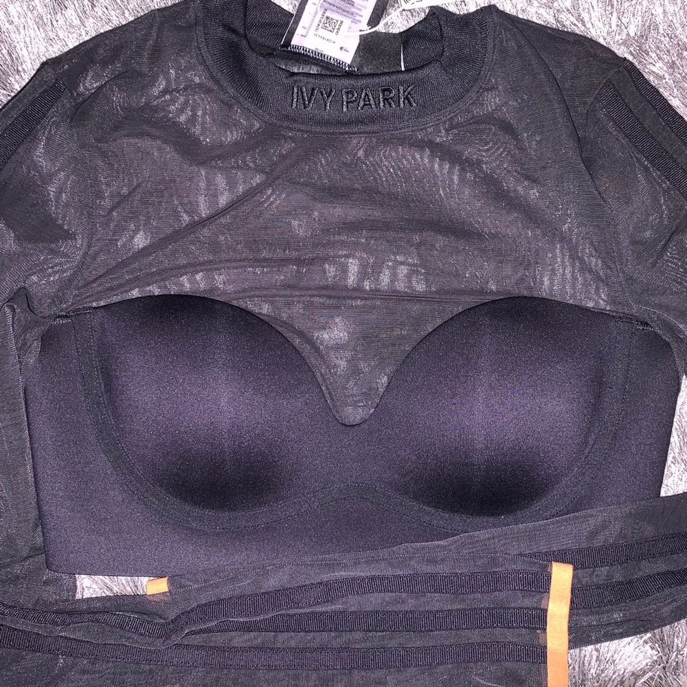 Adidas Ivy Park Long Sleeve Mesh Crop Top